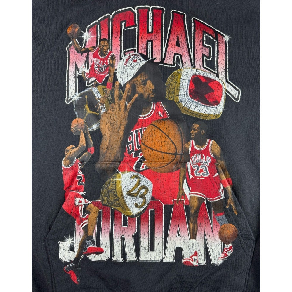 NWT Nike Jordan Michael Jordan Graphic Hoodie Black Red Mens Size L HJ4396-045